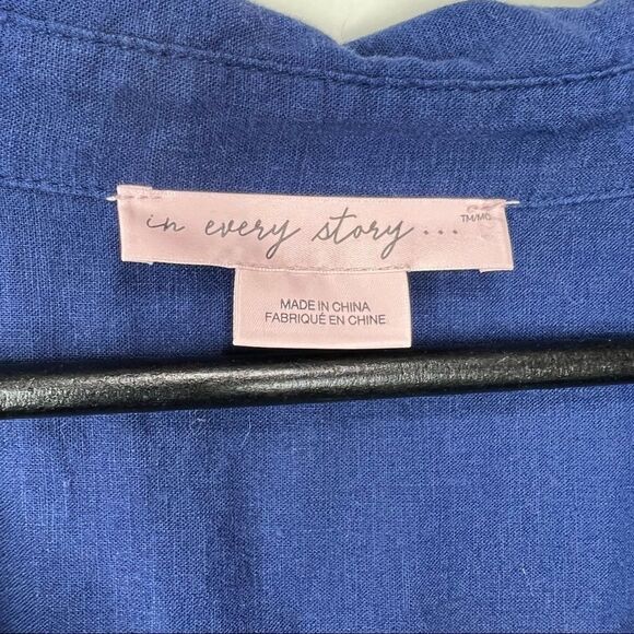 Pennington’s Blue Linen Shirt Size 1x - Picture 9 of 11